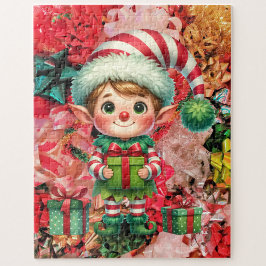 クリスマス小妖精や小人&ボウズおもしろいホリデーファミリー ジグソーパズル