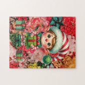 クリスマス小妖精や小人&ボウズおもしろいホリデーファミリー ジグソーパズル (横)