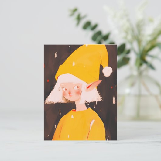 クリスマス小妖精や小人 ポストカード (スタンド正面)