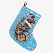 クリスマス小妖精や小人 ラージクリスマスストッキング (正面 (吊り時))