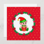 クリスマス小妖精や小人、松のリース、ポインセチア&スター (正面/裏面)