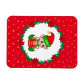 クリスマス小妖精や小人、松のリース、ポインセチア&スター マグネット (横)