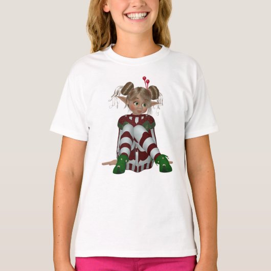 クリスマス小妖精や小人 Tシャツ (正面)