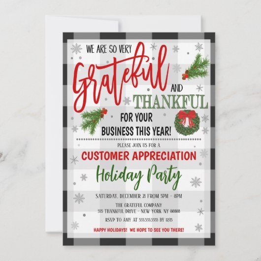 クリスマス小規模企業の評価パーティー招待状 招待状 (正面)