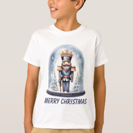 クリスマス少年のくるみ割り水色 Tシャツ