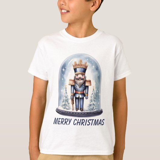 クリスマス少年のくるみ割り水色 Tシャツ (正面)