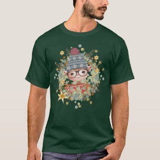 クリスマス少年のためのフレームの可愛いクリスマス Tシャツ