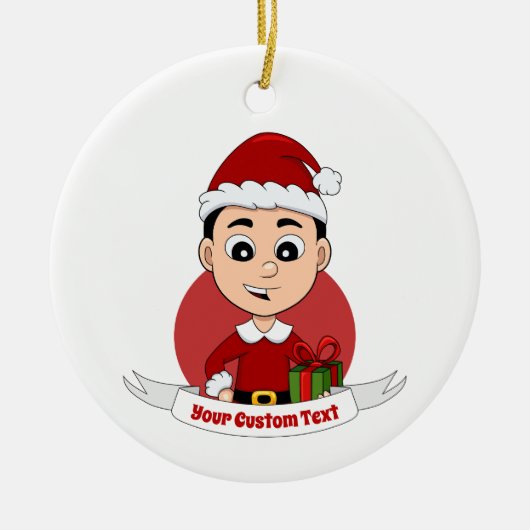 クリスマス少年の漫画のセラミックオーナメント セラミックオーナメント (正面)