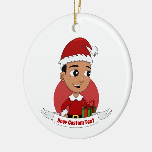 クリスマス少年の漫画のセラミックオーナメント セラミックオーナメント (左)