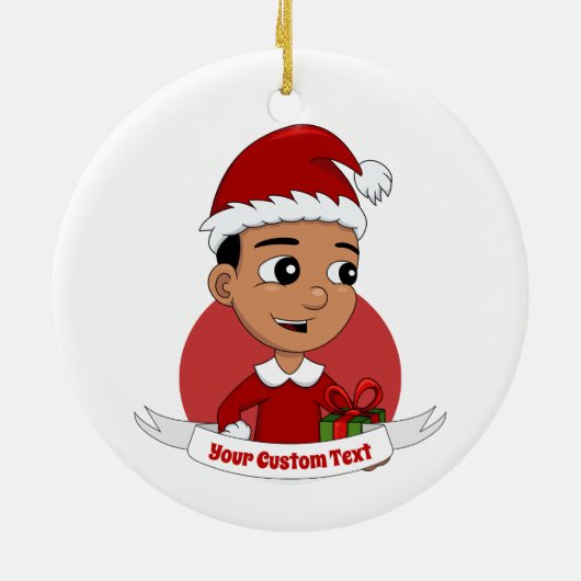 クリスマス少年の漫画のセラミックオーナメント セラミックオーナメント (裏面)