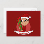 クリスマス少年の漫画はがき ポストカード (正面/裏面)