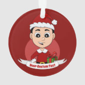クリスマス少年の漫画オーナメント オーナメント (裏面)