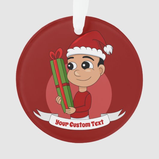 クリスマス少年の漫画オーナメント オーナメント (正面)