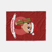 クリスマス少年の漫画フリースブランケット フリースブランケット (正面(横))