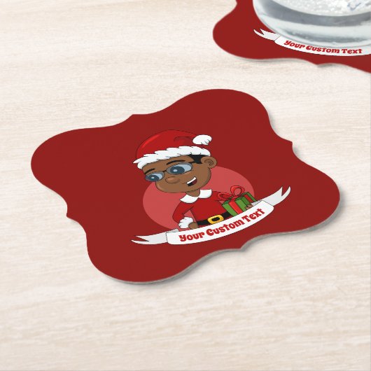 クリスマス少年の漫画紙コースター ペーパーコースター (アングル)