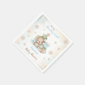 クリスマス少年の赤ちゃんシャワーを心待ちにしたい スタンダードカクテルナプキン (角)
