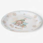 クリスマス少年の赤ちゃんシャワーを心待ちにしたい ペーパープレート (アングル)