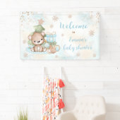 クリスマス少年の赤ちゃんシャワーを心待ちにしたい 横断幕 (インサイチュ)