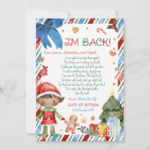 クリスマス少年エルフからの手紙カード 招待状 (正面)