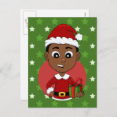 クリスマス少年マンガの休日のはがき シーズンポストカード (正面/裏面)