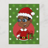 クリスマス少年マンガの休日のはがき シーズンポストカード (正面)