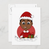 クリスマス少年マンガの休日のはがき シーズンポストカード (正面/裏面)