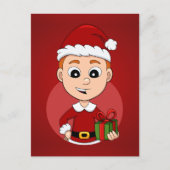 クリスマス少年マンガの休日のはがき シーズンポストカード (正面)