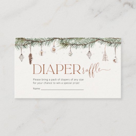 クリスマス居心地の良いおむつラッフルエンクロージャカード エンクロージャーカード (正面)