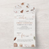 クリスマス居心地の良い本のベビーすべて一つの招待状 オールインワン招待状 (内側)