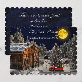 クリスマス屋外パーティー時間 招待状