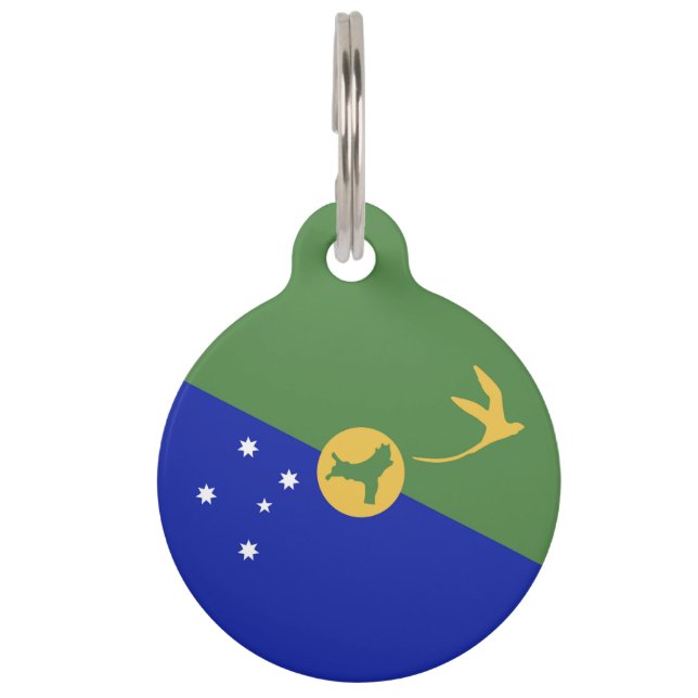 クリスマス島の旗 ペット　ネームタグ (正面)