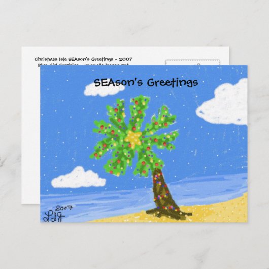 クリスマス島シーソンの挨拶はがき シーズンポストカード (正面/裏面)