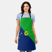 クリスマス島国旗 エプロン (着用した状態)