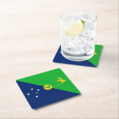 クリスマス島国旗 スクエアペーパーコースター (インサイチュ)