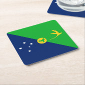 クリスマス島国旗 スクエアペーパーコースター (アングル)