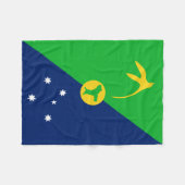 クリスマス島国旗 フリースブランケット (正面(横))