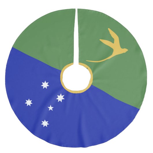 クリスマス島国旗 ブラッシュドポリエステルツリースカート (正面)