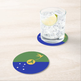 クリスマス島国旗 ラウンドペーパーコースター