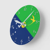 クリスマス島国旗 ラウンド壁時計 (傾斜)