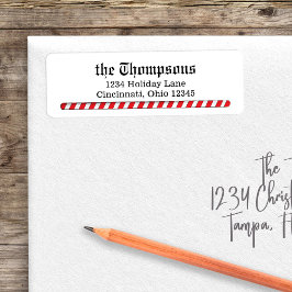 クリスマス差出人住所キャンディーケーンストライプズ ラベル