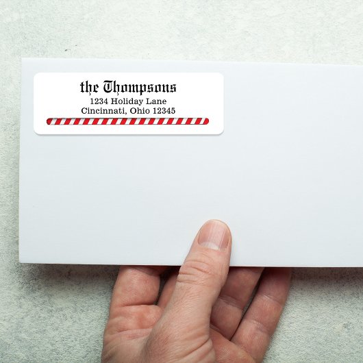 クリスマス差出人住所キャンディーケーンストライプズ ラベル