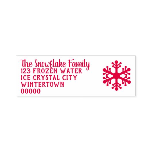 クリスマス差出人住所シンプルスノーフレーク セルフインキングスタンプ (デザイン)