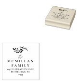 クリスマス差出人住所スタンプとホリー離れズ ラバースタンプ (押印)