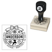 クリスマス差出人住所トナディアスノーフレーク ラバースタンプ (押印)