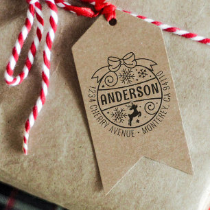 クリスマス差出人住所トナディアスノーフレーク ラバースタンプ