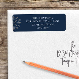 クリスマス差出人住所ネイビーブルー ラベル