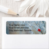 クリスマス差出人住所ラベルと（鳥）ショウジョウコウカンチョウ赤 ラベル (インサイチュ)