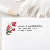 クリスマス差出人住所ラベルベリー離れ& ラベル (インサイチュ)