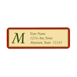 クリスマス差出人住所ラベル(モノグラム付き) ラベル