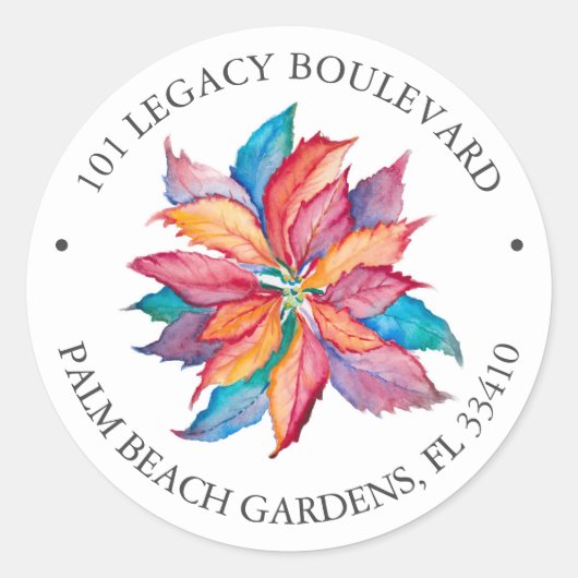 クリスマス差出人住所ラベル ラウンドシール (正面)